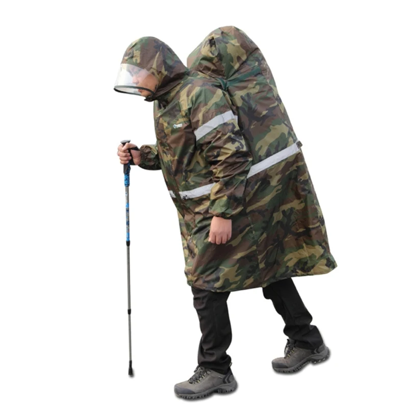 Outdoor Folding Raincoat Cape Hiking Camping Backpack Rain Cover Super
