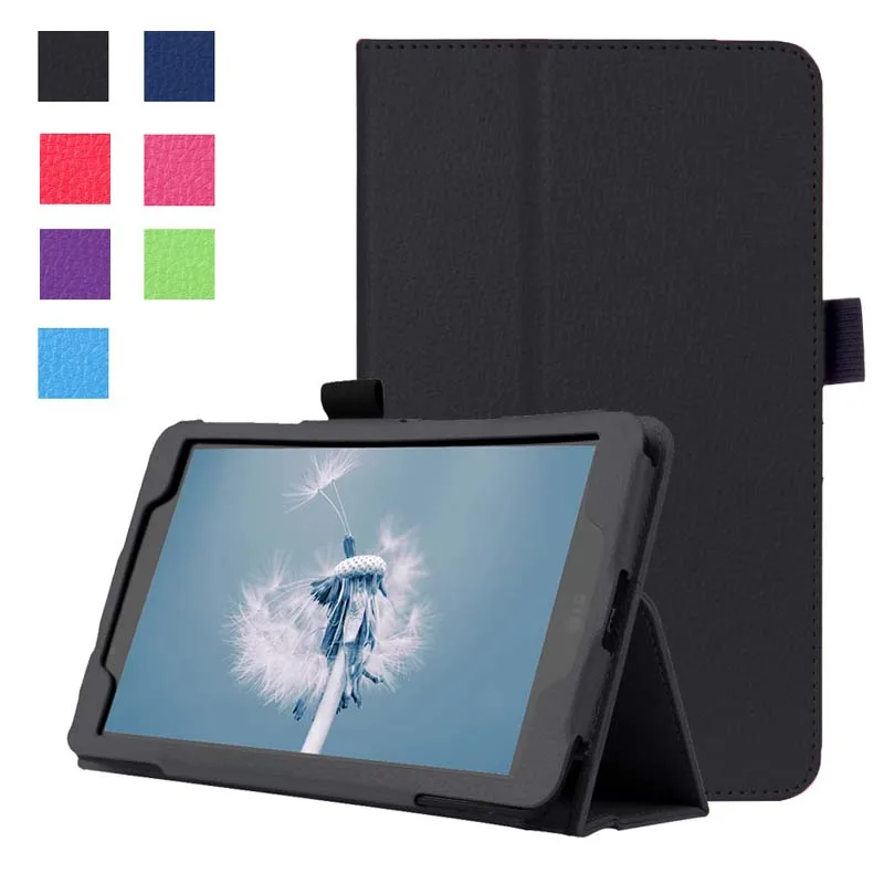 

2-Folding Folio Stand Holder Lychee PU Leather Skin Case Protective Flip Funda Cover For LG G Pad GPad 2 II 8.0 V498 Tablet