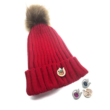 

Hot Winter 6 Colors 010 Fit 18mm Snap Button Knitted Hat Charms Fashion Jewelry For Women Teenagers Girl Christmas Gift