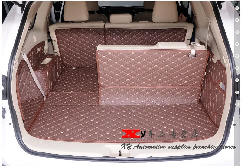 Хорошо подходит и! Специальные материалы ствола для Toyota Highlander 7 мест Прочный водонепроницаемый ковры для Highlander