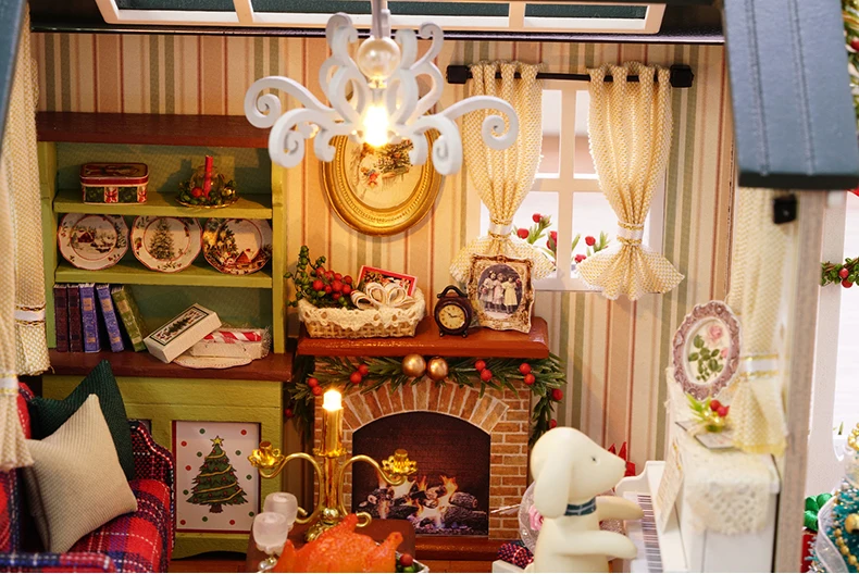 Мебель DIY Кукольный дом Wodden Miniatura кукольные домики набор мебели коробка головоломка собрать кукольный домик игрушки для детей подарок z009