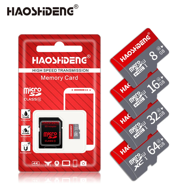Новейшая карта памяти micro sd 32 Гб 64 128 ГБ 8 16 microsd cartao de memoria с красной розничной