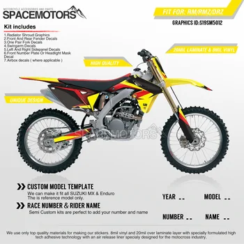 

MotoSpace Team Graphics Backgrounds Decals 3M Custom Stickers For SUZUKI RMZ250 04-18 RMZ450 08-17 RM125/250 03-08 012