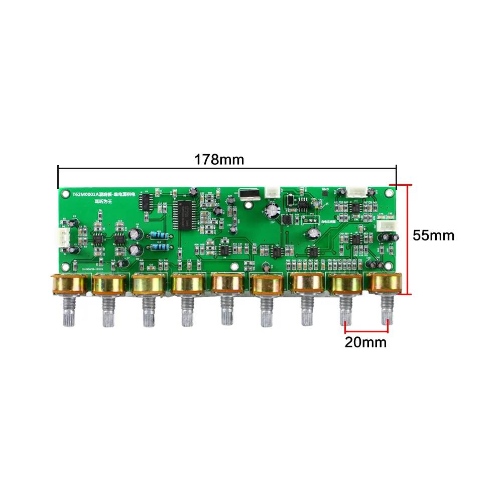 US $24.08 GHXAMP T62M0001A Audio Mixer Board Stereo Kara OK Reverberation Board Preamp Tone AMP With Treble And Bass Adjustment DC12V 1pc