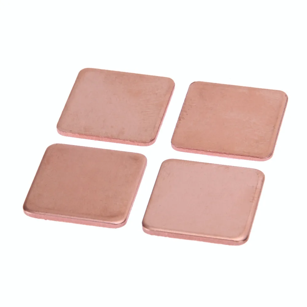 20 pcs 15mm x 15mm 0.3mm 0.4mm 0.5mm 0.6mm 0.8mm 1mm غرفة تبريد النحاس شيم الحرارية منصات لأجهزة الكمبيوتر المحمول IC شرائح GPU وحدة المعالجة المركزية