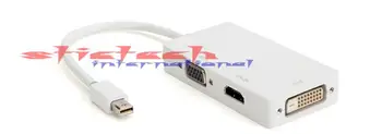 

100pcs,3 in 1 Mini DP Displayport Thunderbolt to HDMI DVI VGA Adapter for Apple MacBook
