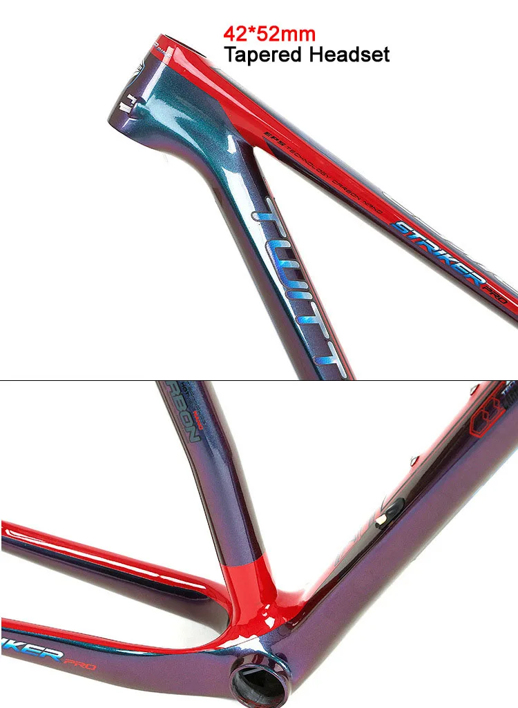 Twitter Strikerpro Discolored Thru-axle Mtb Carbon Frame Gravel Bike Carbon Mtb Frame 29er 27.5er Mountain Bicycle Frames