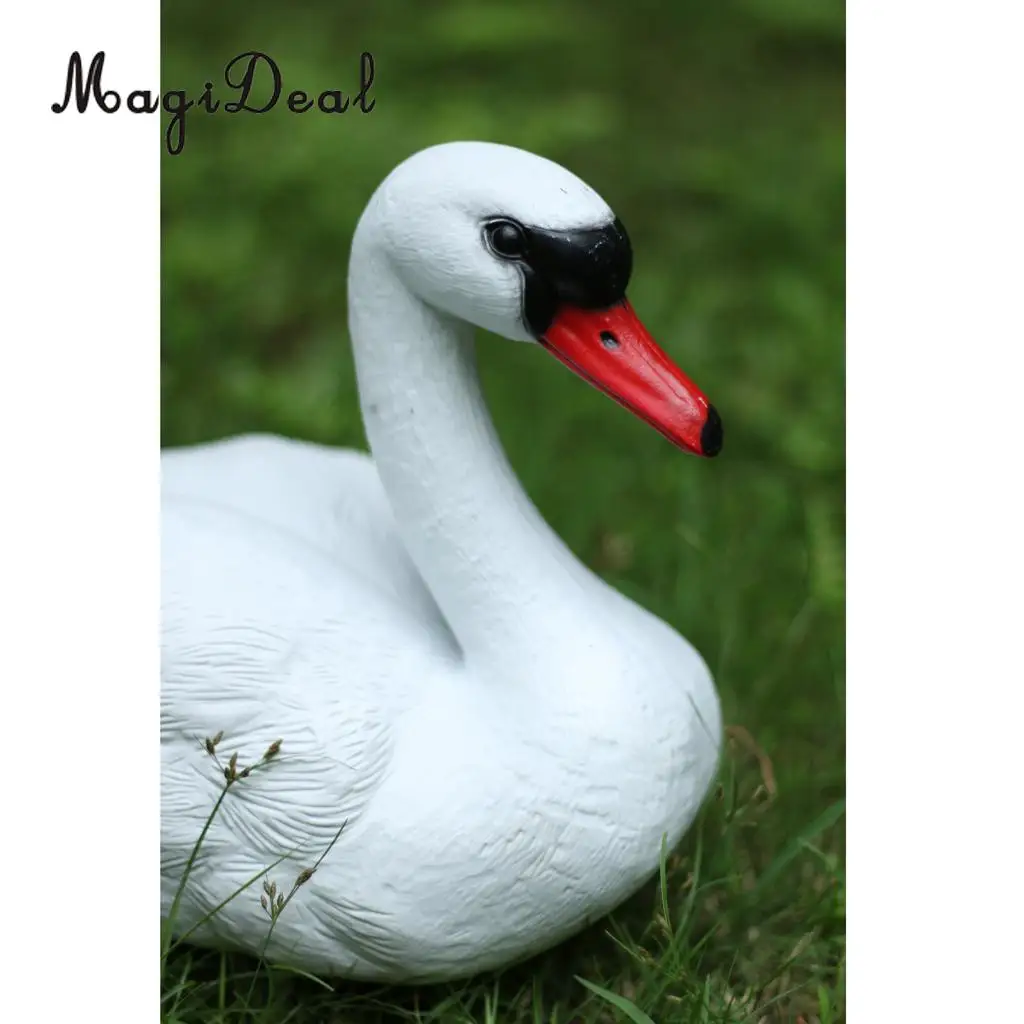 MagiDeal 2 Pieces Plastic Floating Swan Decoy for Hunting &Fishing Garden Scarecrow