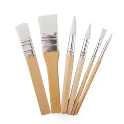 6 штук ручка деревянный набор кистей для рисования для масла акварель картин, выполненных акриловыми красками для искусства раскрашивания
