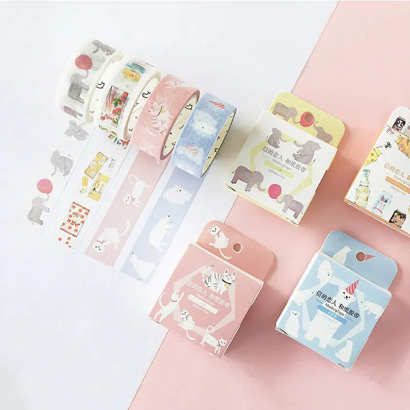 

Cute Animal Washi Tape Scrapbooking Diary Decorative Planner Paper Masking Adhesive Tape DIY Album School Stationery Tool