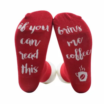 

AOWOFS red coffee socks If You can read this Bring Me a Glass of Wine Socks autumn spring fall 2017 new arrival funny socks