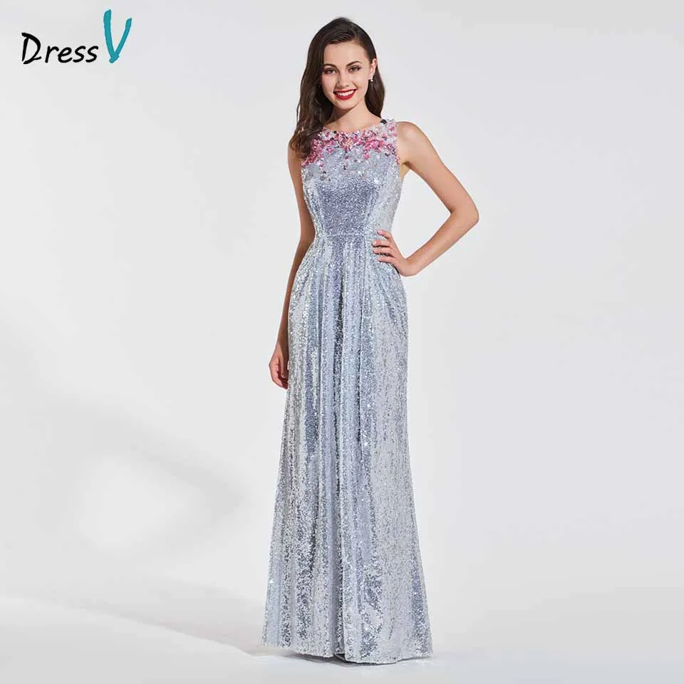 silver scoop neck dress