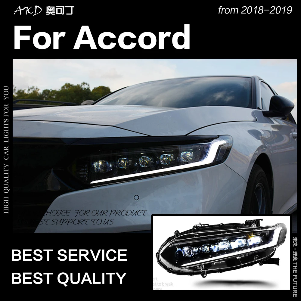 АКД Автомобиль Стайлинг фара для Accord фары- Accord светодиодный фонарь DRL все светодиодный источник света авто аксессуары