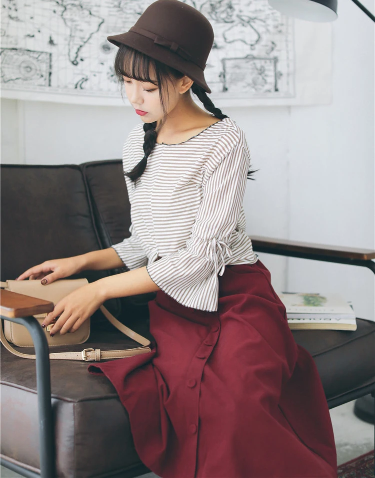 Fashion Women Skirt Vintage Retro High Waist (4)