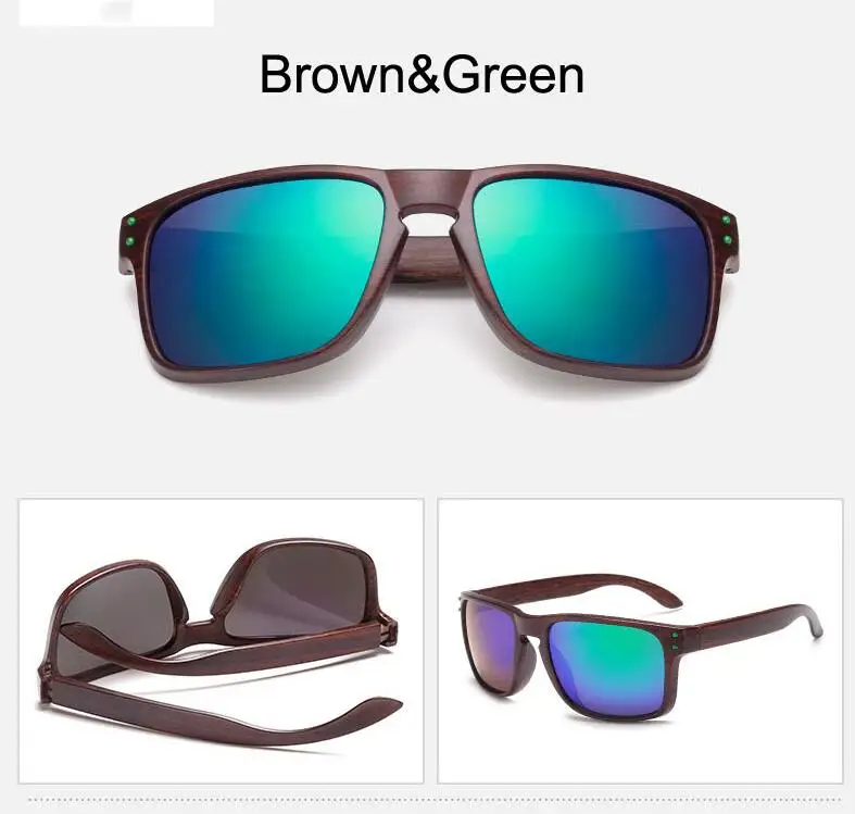 Горячая Распродажа, солнцезащитные очки, мужские спортивные солнцезащитные очки, уличные светоотражающие очки, цветные зеркальные очки с зеркальным покрытием, солнцезащитные очки - Цвет линз: Brown Green
