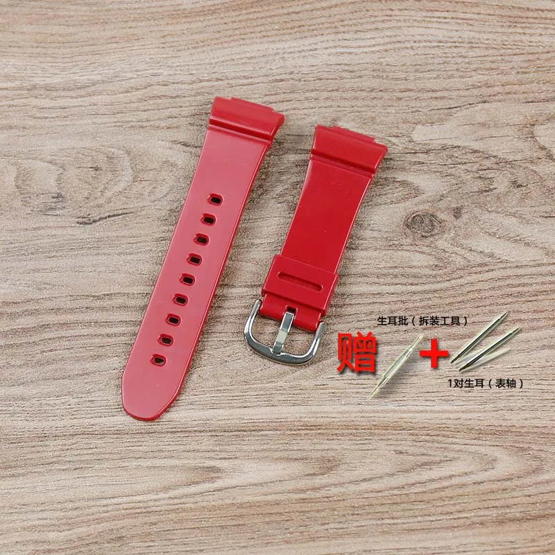 Натуральная смола ремешок женские часы аксессуары для Casio baby-G серии BA-110 111 112 BGA-130 силиконовый ремешок 14 мм Пряжка - Цвет ремешка: Red