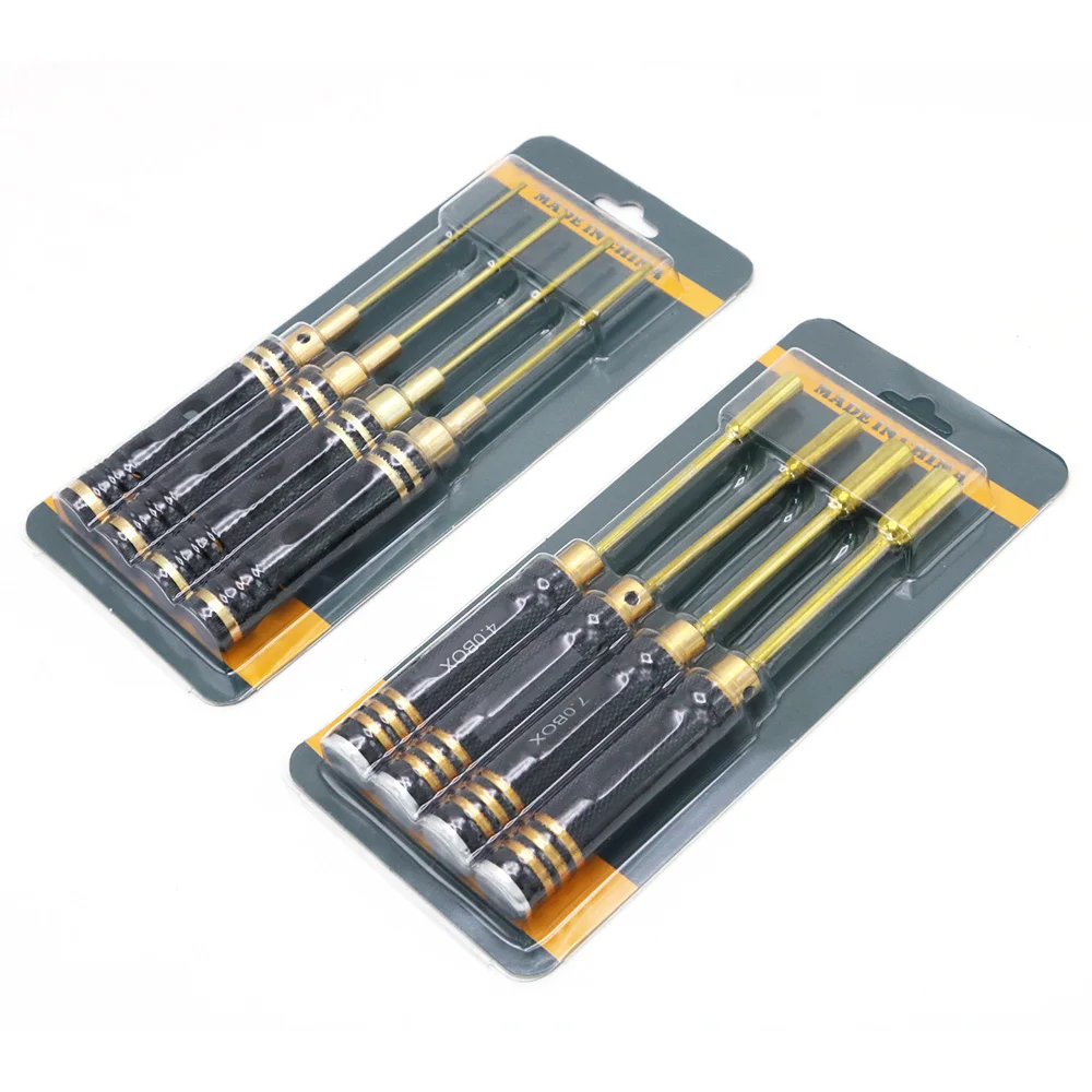 

RC Tools 4 pcs hex screw driver set Titanium Plating Hardened 1.5 2.0 2.5 3.0mm screwdriver For Rchelicopter RC toys