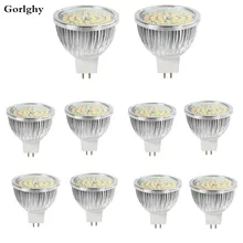 10 шт./лот 6 Вт светодиодный осветительный прожектор MR16 48 Светодиодный SMD2835 декоративные теплый белый холодный белый 12 V GU10 E27 E14 GU5.3 лампа AC85-265V