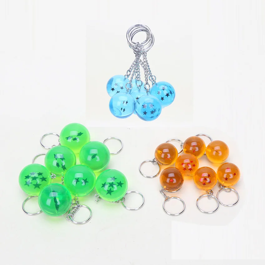 

7Pcs/Set Dragon Ball Z Crystal Balls Keychain Pendant Figure Toys Gift For Collection 1 2 3 4 5 6 7 Stars 2.5cm / 3.5cm