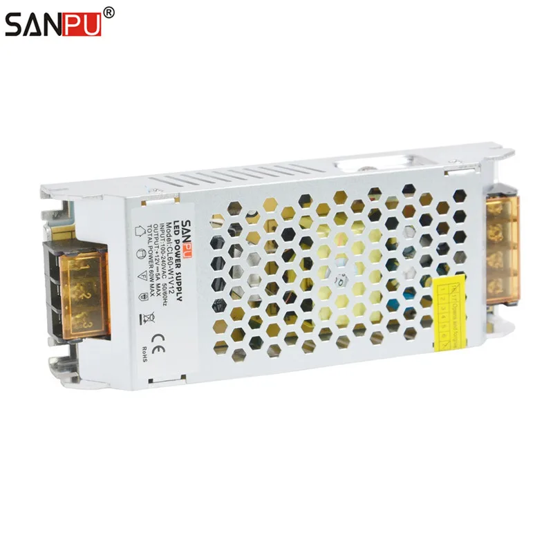Светодиодный источник питания SANPU SMPS 12 В 60 Вт 5A 100 240 в перем. Тока постоянного тока