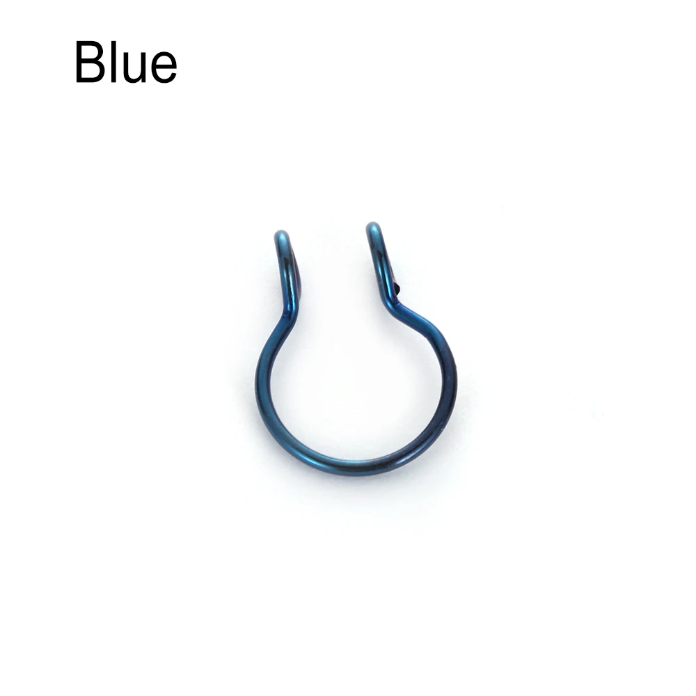 1 шт. поддельное кольцо для носа искусственная перегородка не требует пирсинга экологический материал кольцо для пирсинга Cilp Женские Ювелирные изделия Подарки - Окраска металла: Blue