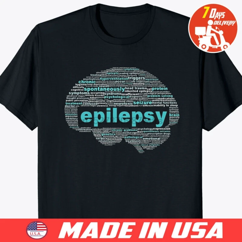 

Epilepsy T Shirt Black Size S to 4XL