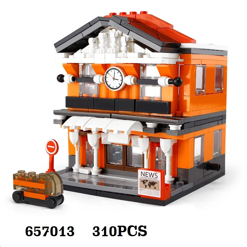 

3D Funny Bricks Toys Mini Street View Scene Car Repairing Shop Building ConstructionBuilding Blocks