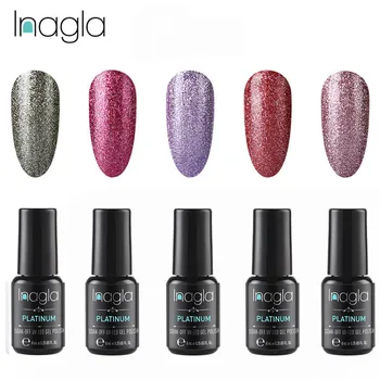 

Inagla 5pc/set 8ML Platinum Color Gel Nail Polish Nail Art Design Manicure Soak off Enamel Gel Polish LED UV Gel Varnish