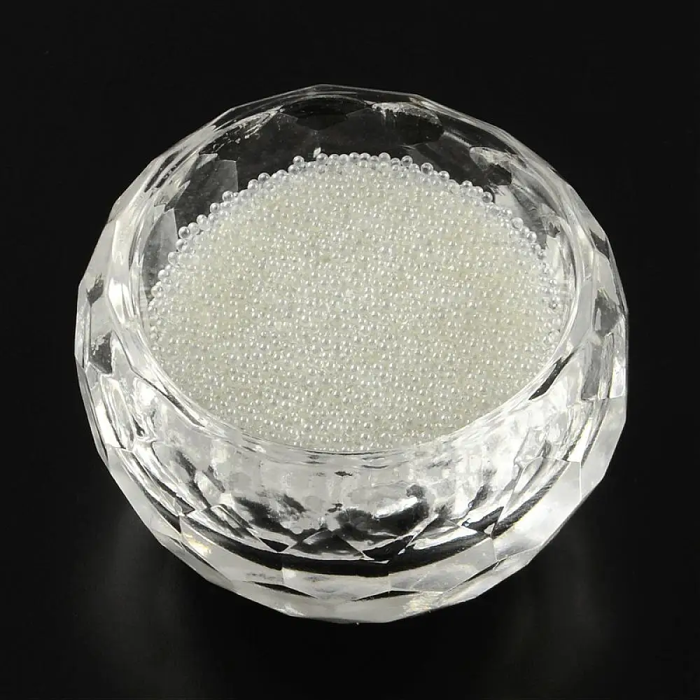 

Approx 450g/bag 0.6~0.8mm White Transparent DIY 3D Nail Art Decoration Mini Glass Tiny Caviar Nail Beads
