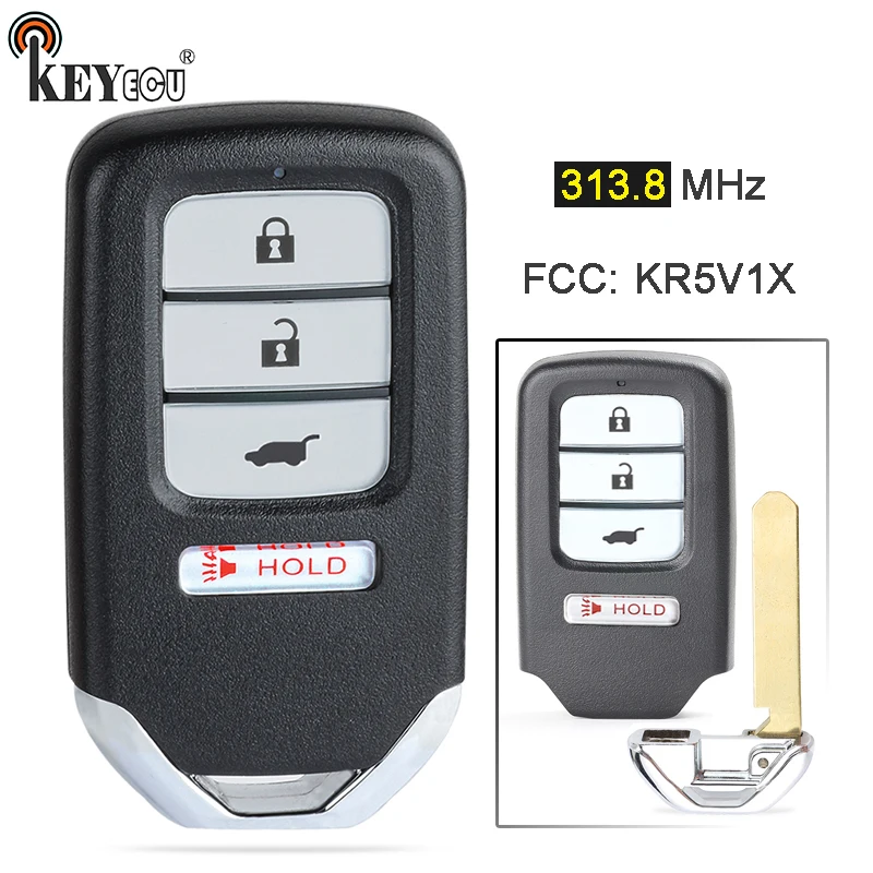 KEYECU 313,8 МГц ID47 FCC, аддитивного цветового пространства: KR5V1X A2C83161800 Замена 2+ 1 3 кнопки дистанционный ключ-брелок от машины для Honda HR-V подходит EX-L
