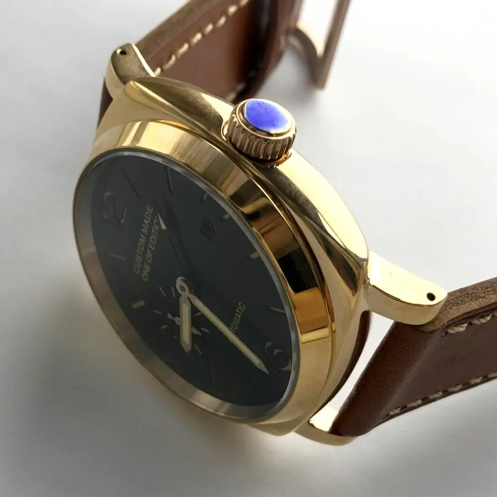 Часы PARNIS GMT мужские 47 мм автоматические золотые из нержавеющей стали светящиеся