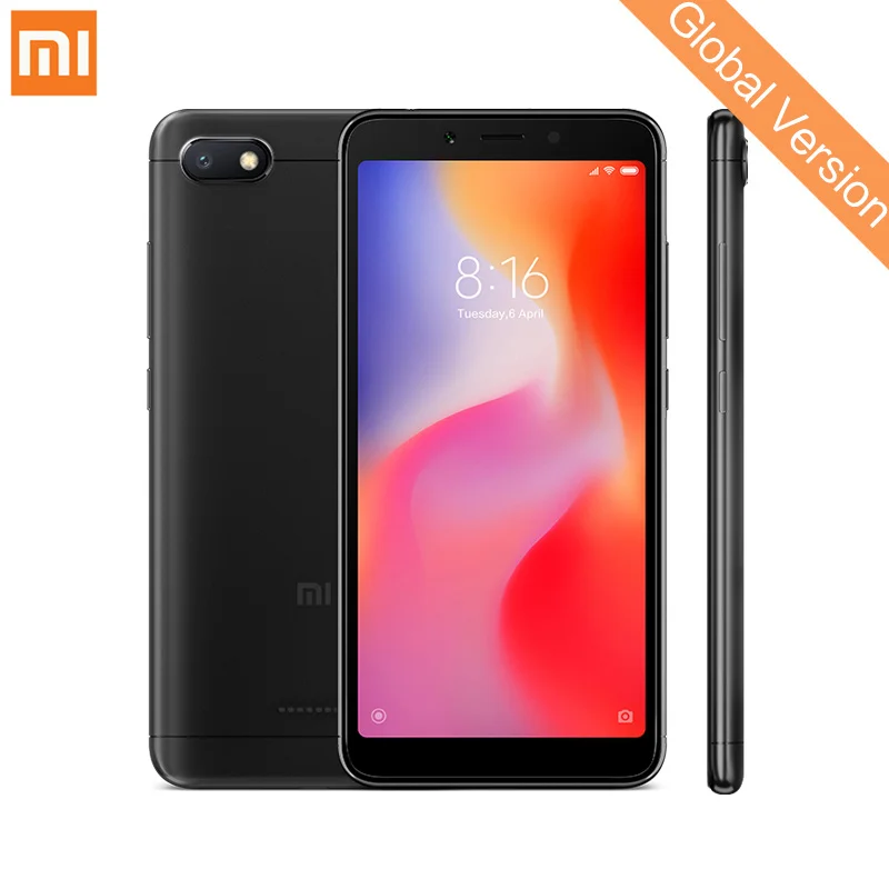 В наличии Глобальный Версия Xiaomi Redmi 6A 2 GB 16 GB мобильный телефон 5,45 ''полный Экран Helio A22 4 ядра 13MP Камера AI Face Unlock