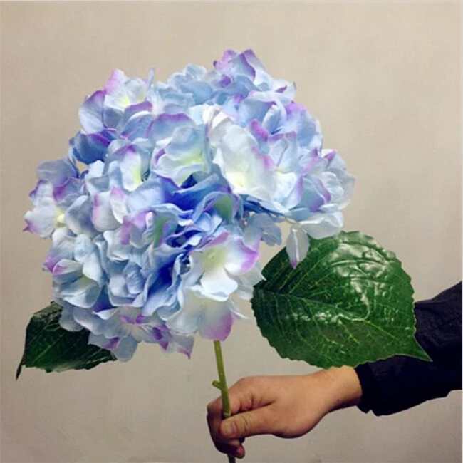

European Pastoral Style White Artificial Silk Flower Fabric Hydrangea Bouquet For Wedding Party Decorations 5 Color New Arrival