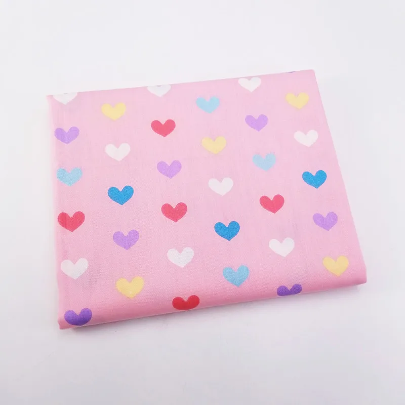 

Cotton Fabrics Printed Colorful Heart Pattern Fat Quarter Meter For DIY Home Textile Bedding Quilting Patchwork Craft Clothing