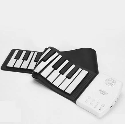 Beiens портативная 49 клавишная цифровая клавиатура, рулонное пианино, силиконовое электрическое ручное пианино, подарок для детей, детские игрушки, музыкальные инструменты - Цвет: blackwhit-