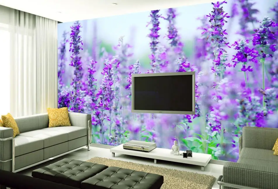 3d wallpaper custom any size mural wallpaper lavender flower sea