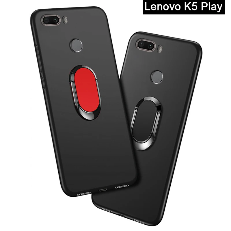 K5 Play Funda для lenovo K5 Play чехол Роскошный 5," мягкий черный силиконовый магнитный автомобильный держатель с кольцом для lenovo K5 Play Cover