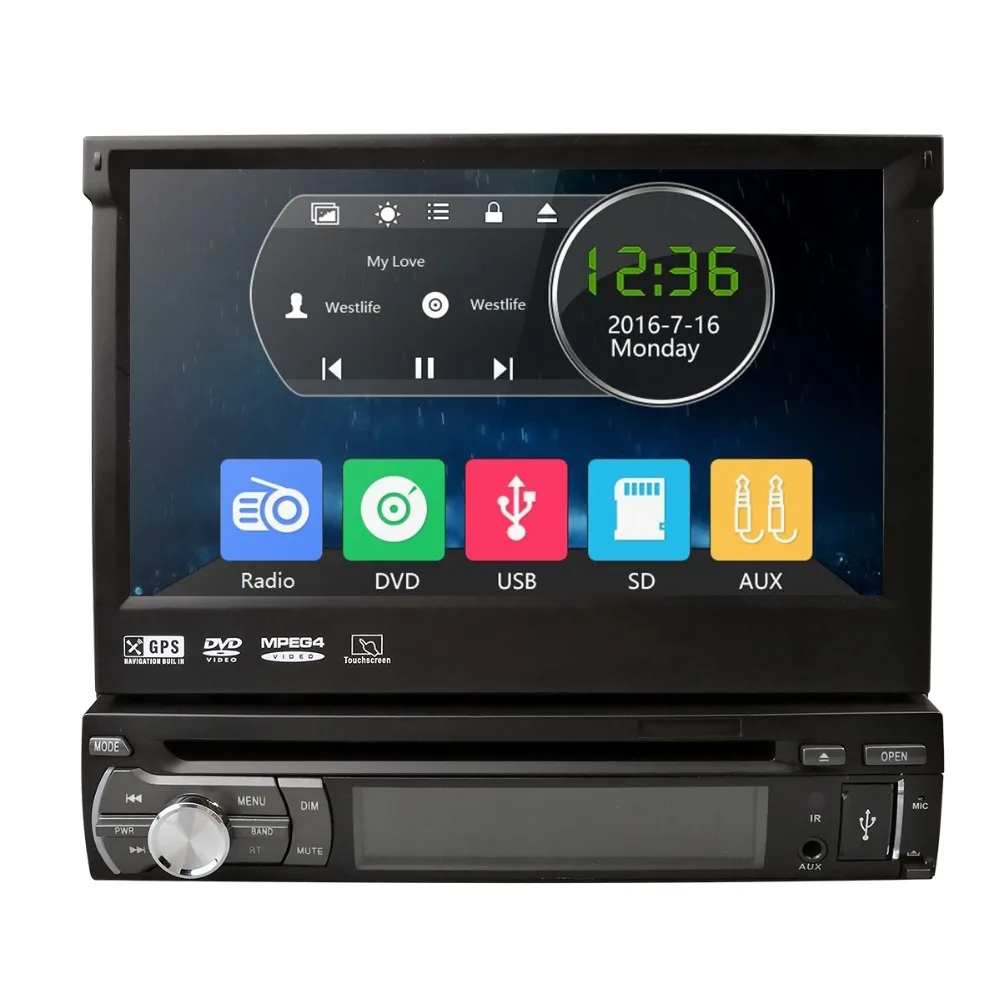 Cheap NEW 1 Din Car DVD GPS Navigation player to Old car models Radio Music Bluetooth Rear View Camera SD USB For Auto radio 1din gps 3