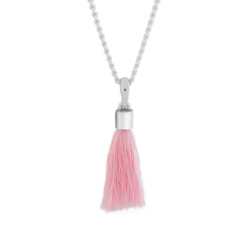 

Fandola Authentic 925 Sterling Silver Bright Pink Tassel Dangle Metal Beads for Women Original 925 Charm Bracelets DIY Jewelry