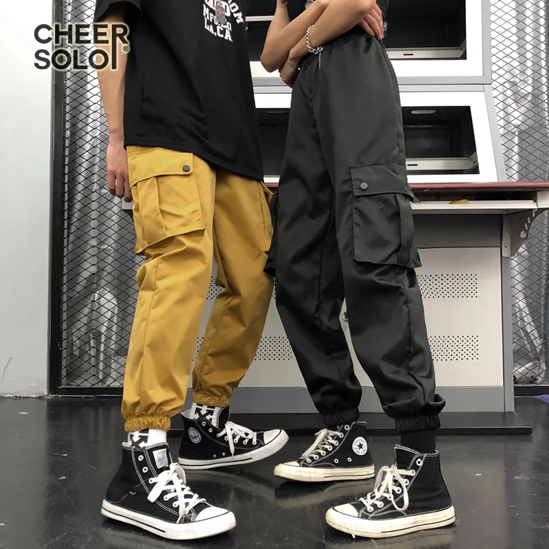 

CheerSolo Cargo Pants Women Summer Sweatpants With Pocket Elastic Sweat Pants Loose Trousers Streetwear Clothes 2019