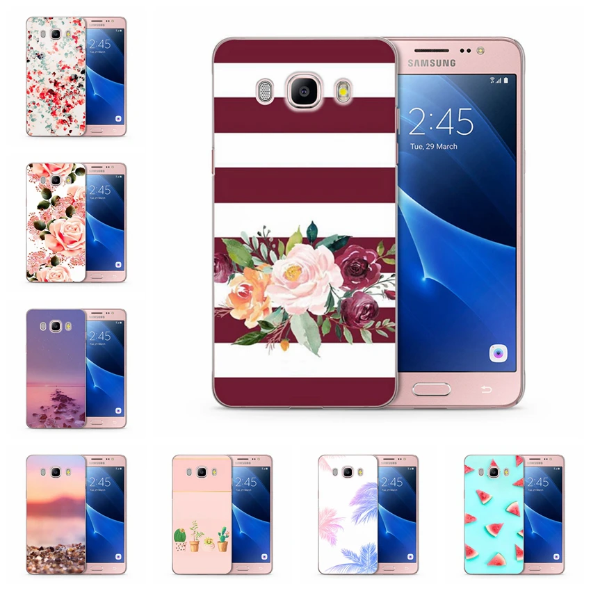 Чехол для Samsung Galaxy A3 A5 2016 2015 2017 prime J1 J3 J5 J7 ТПУ чехол с цветными цветочным рисунком