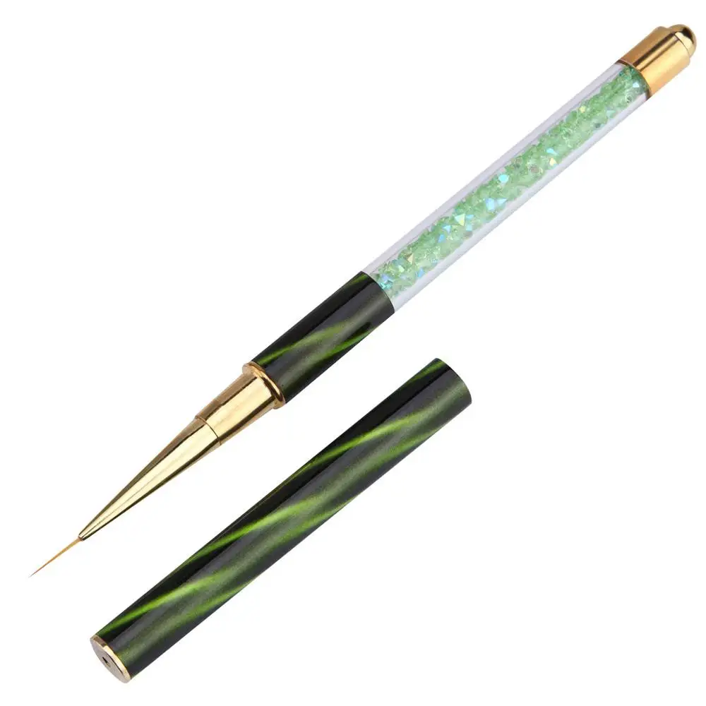 Дизайн ногтей УФ гель Лайнер живопись градиент кисти ручки Профессиональные кисти для ногтей акриловая ручка волоконные волосы маникюрные инструменты - Цвет: Green