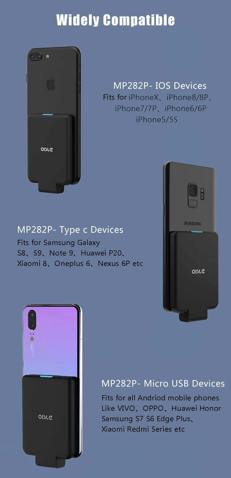 4500 мАч type-C/Micro USB/IOS внешний аккумулятор чехол для iPhone X XS MAX/samsung S9 S10 Plus/huawei P30 портативный зарядный чехол для аккумулятора