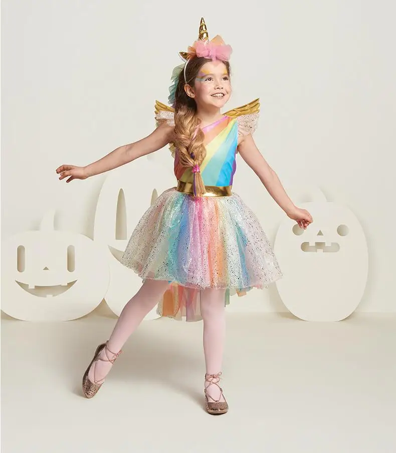 Buy children girls Unicorn dress Halloween holiday