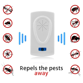 

Ultrasound Mouse Cockroach Repeller Device Insect Rats Spiders Mosquito Killer Pest Control Household Pest Repeller (EU US Plug)