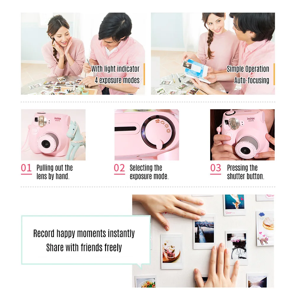 Fujifilm Instax Mini пленочная камера Mini 7s Mini7c мгновенная камера Mini7s Mini 7C дешевле, чем Fujifilm mini 8 9 подарок на день рождения