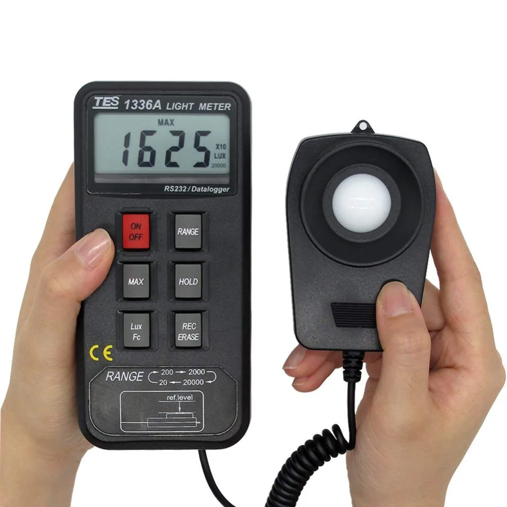 Индикатор освещения TES 1336A Digital LUX с интерфейсом USB памятью 16000 точечный