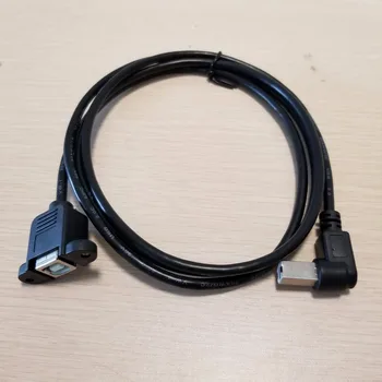 

100pcs/lot 90 Degree USB 2.0 Type B Male to Female Extension Data Cable Panel Mount with Srews for Printer Mobile Hard Disk 1M
