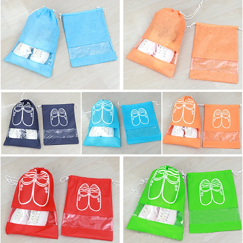 1 قطع غير المنسوجة أحذية قماشية التخزين حقائب النساء الرجال الغبار غطاء حقائب أحذية السفر شعاع ميناء أحذية حقائب تخزين