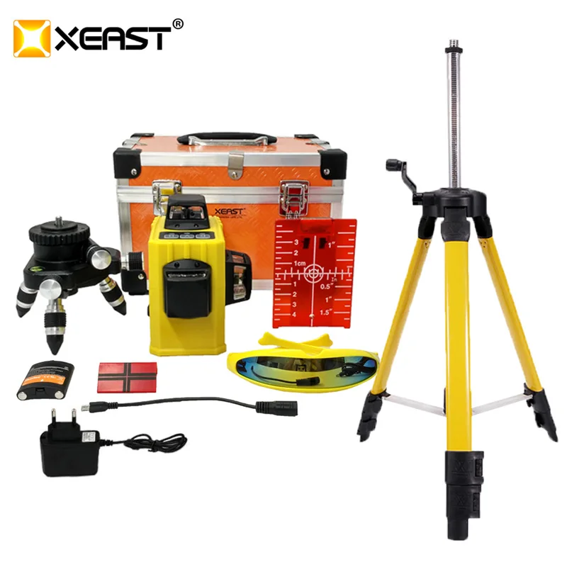 

XEAST XE-61A 12 lines laser level 360 Self-leveling Cross Line 3D Laser Level Red Beam adjustable accuracy shipping from Russian